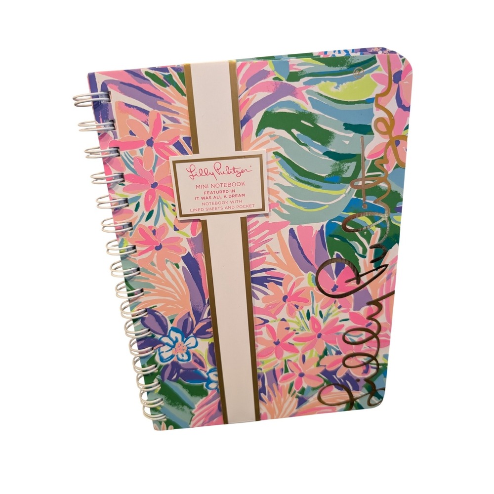 NWT Lilly Pulitzer It Was All A Dream Mini Notebook Floral Spiral Lined